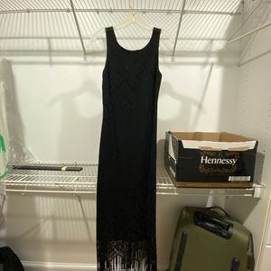 Long black flapper dress
